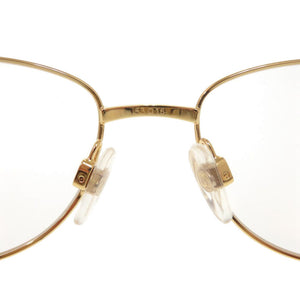 美品 シャネル メタル ラインストーン ゴールド ブラウン メガネ 0668【中古】CHANEL