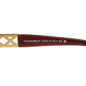美品 シャネル メタル ラインストーン ゴールド ブラウン メガネ 0668【中古】CHANEL