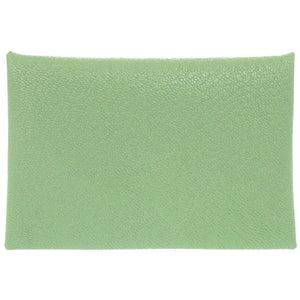 新品同様 エルメス カルヴィ シェーブル ヴェールクリケット シルバー金具 B刻印(2023年製) カードケース 緑 0698【中古】HERMES