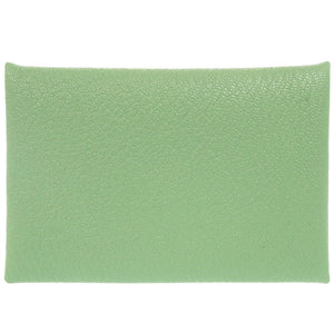 新品同様 エルメス カルヴィ シェーブル ヴェールクリケット シルバー金具 B刻印(2023年製) カードケース 緑 0698【中古】HERMES