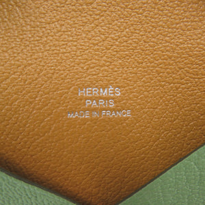 新品同様 エルメス カルヴィ シェーブル ヴェールクリケット シルバー金具 B刻印(2023年製) カードケース 緑 0698【中古】HERMES