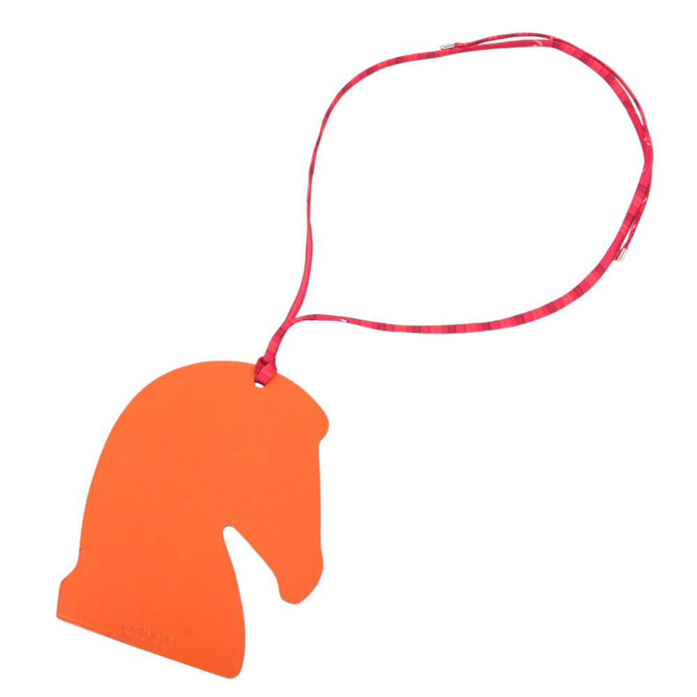 美品 エルメス プティアッシュ サマルカンド シェーブル ヴォースイフト ローズパープル オレンジ バッグチャーム キーホルダー 0717【中古】HERMES