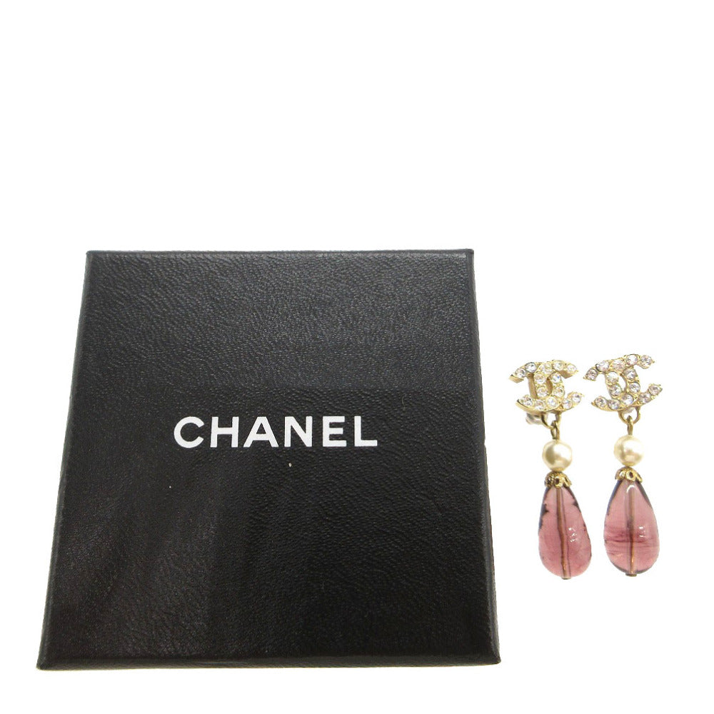 美品 シャネル ココマーク ピアス フェイクパール/ストーン/メタル 05P ゴールド 0755【中古】CHANEL