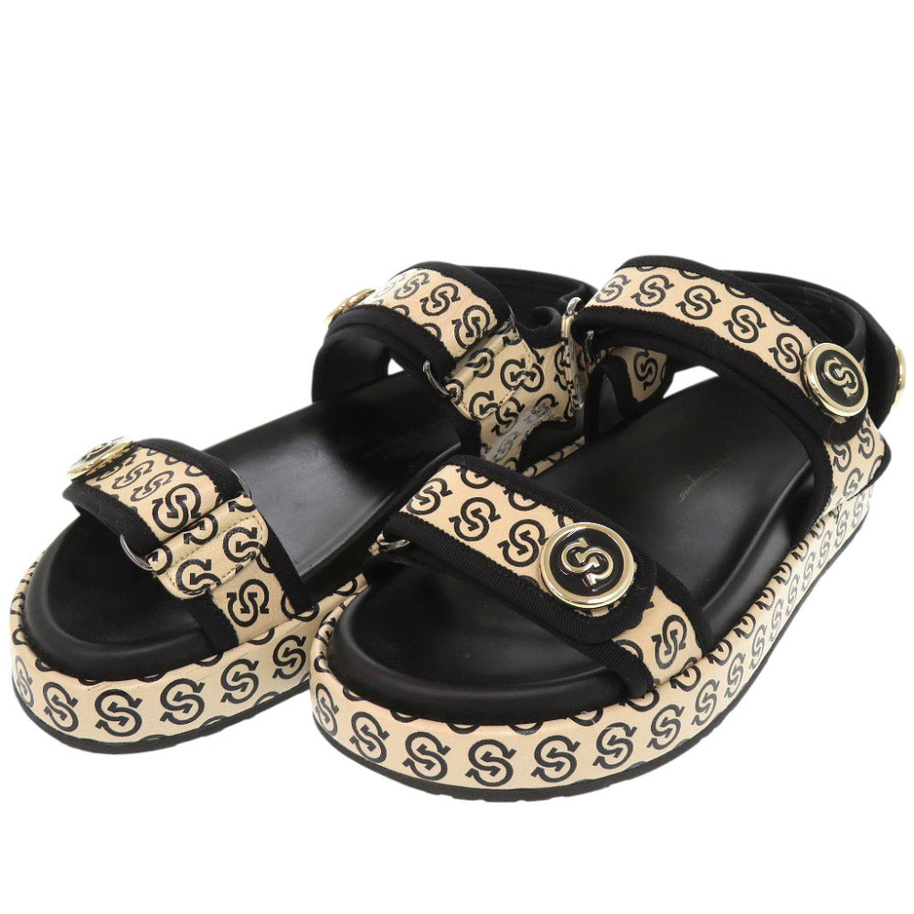 美品 サルヴァトーレフェラガモ ロゴ ガンチーニ レザー ベージュ サイズ7 サンダル 0769【中古】Salvatore Ferragamo