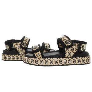 美品 サルヴァトーレフェラガモ ロゴ ガンチーニ レザー ベージュ サイズ7 サンダル 0769【中古】Salvatore Ferragamo