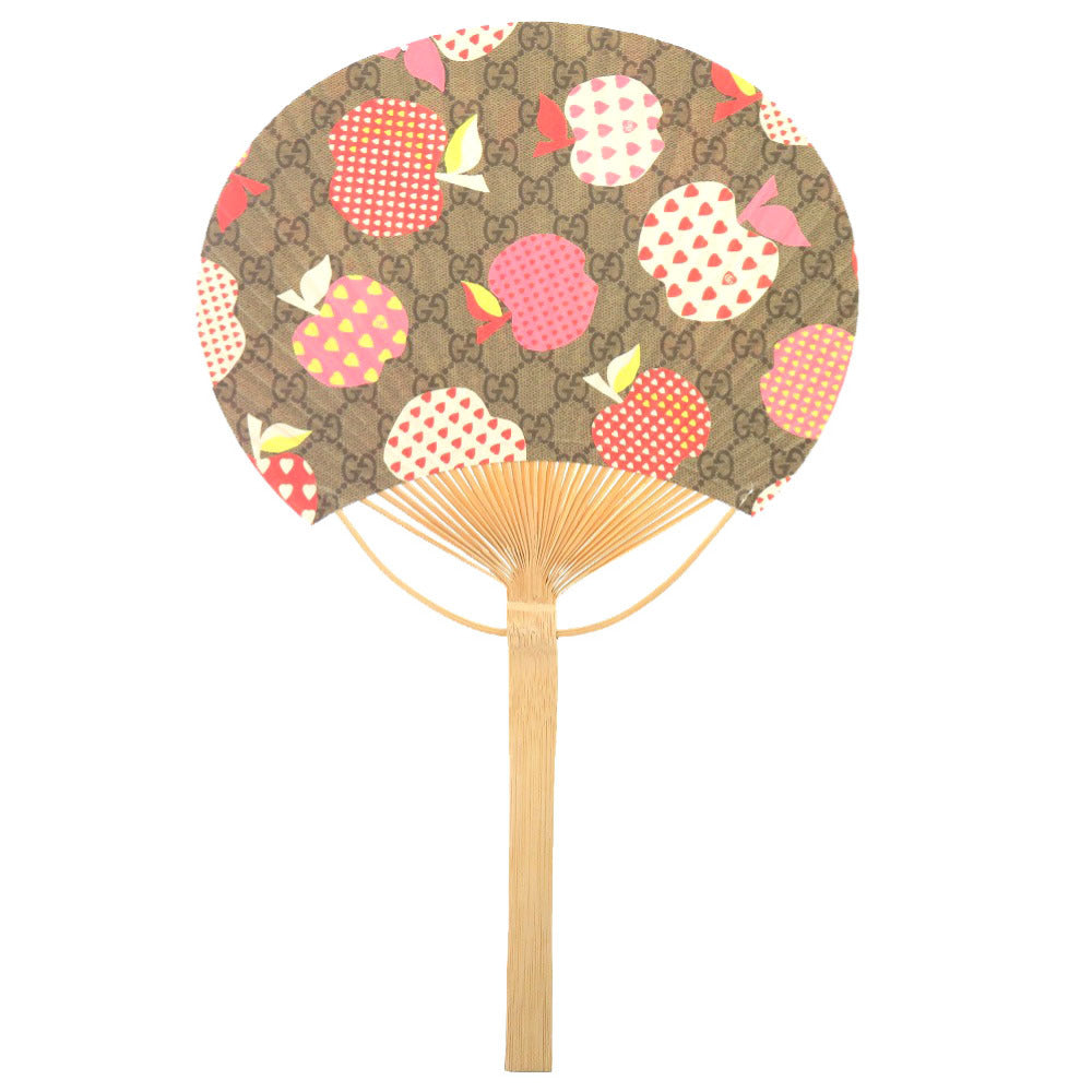 グッチ アップル ハート GG うちわ ベージュ 0772 【中古】 GUCCI