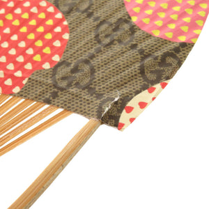 グッチ アップル ハート GG うちわ ベージュ 0772 【中古】 GUCCI