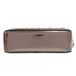 新品同様 ヴァレンティノ ガラヴァーニ ロックスタッズ スパイク エナメル ガンメタリック ショルダーバッグ 0777【中古】Valentino Garavani