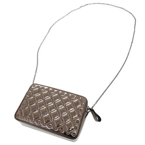 新品同様 ヴァレンティノ ガラヴァーニ ロックスタッズ スパイク エナメル ガンメタリック ショルダーバッグ 0777【中古】Valentino Garavani