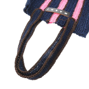 新品同様 マルニ フィケクロシェ SHMH0014A1 パナマ ピンク ネイビー トートバッグ 0792【中古】MARNI