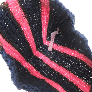 新品同様 マルニ フィケクロシェ SHMH0014A1 パナマ ピンク ネイビー トートバッグ 0792【中古】MARNI