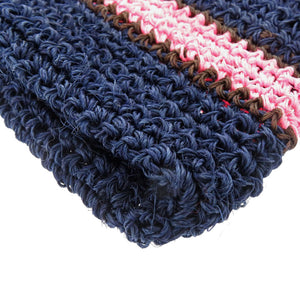 新品同様 マルニ フィケクロシェ SHMH0014A1 パナマ ピンク ネイビー トートバッグ 0792【中古】MARNI