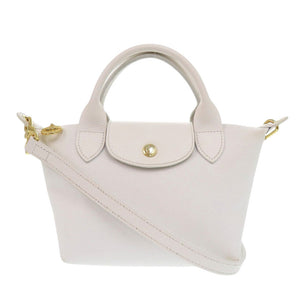 ロンシャン ル プリアージュ ナイロンキャンバス ホワイト 2wayハンドバッグ 白 0807【中古】Longchamp