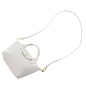 ロンシャン ル プリアージュ ナイロンキャンバス ホワイト 2wayハンドバッグ 白 0807【中古】Longchamp