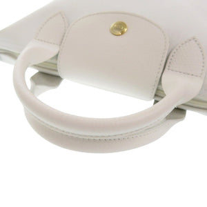 ロンシャン ル プリアージュ ナイロンキャンバス ホワイト 2wayハンドバッグ 白 0807【中古】Longchamp