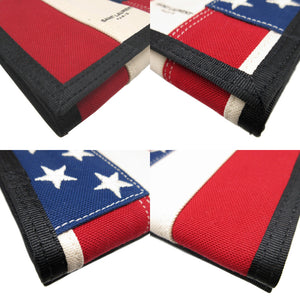 新品同様 サンローランパリ 556475 アメリカンフラッグ キャンバス ブラック 黒 青 赤 白 コンパクトウォレット 3つ折り財布 財布 0820【中古】SAINT LAURENT PARIS