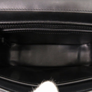 美品 バーバリー レオパード レザー ブラック/オレンジ ショルダーバッグ 黒 0843【中古】BURBERRY