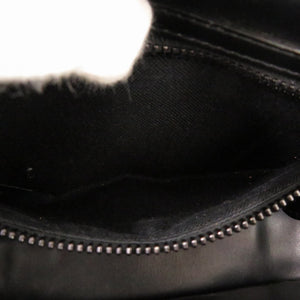 美品 バーバリー レオパード レザー ブラック/オレンジ ショルダーバッグ 黒 0843【中古】BURBERRY