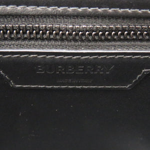 美品 バーバリー レオパード レザー ブラック/オレンジ ショルダーバッグ 黒 0843【中古】BURBERRY