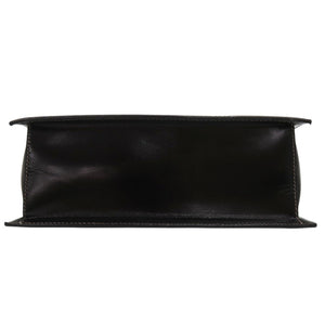 美品 グッチ ターンロック ハンドバッグ ロゴ金具 ヴィンテージ フォーマルバッグ オールドグッチ レザー ブラック 0844【中古】GUCCI