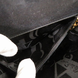 美品 サルヴァトーレフェラガモ ガンチーニ AQ-212193 スエードレザー ブラック 2WAY ハンドバッグ 黒 0846【中古】Salvatore Ferragamo