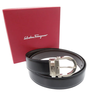 美品 サルヴァトーレフェラガモ リバーシブル ガンチーニ 67-1043 レザー ブラック ベルト 0851【中古】Salvatore Ferragamo メンズ