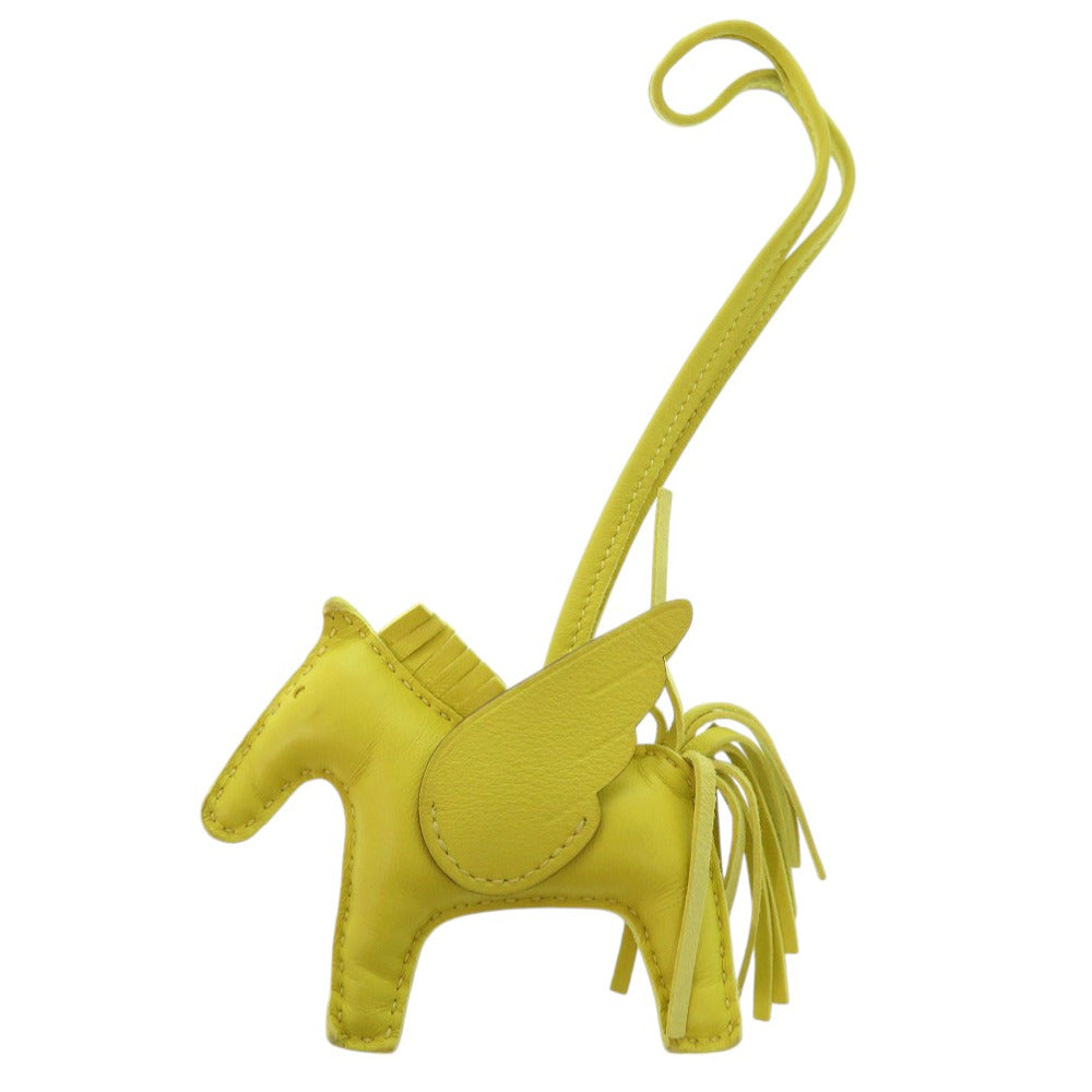 美品 エルメス ロデオチャームPM ペガサス バッグチャーム キーホルダー ソーライム アニューミロ B刻印 0854【中古】HERMES