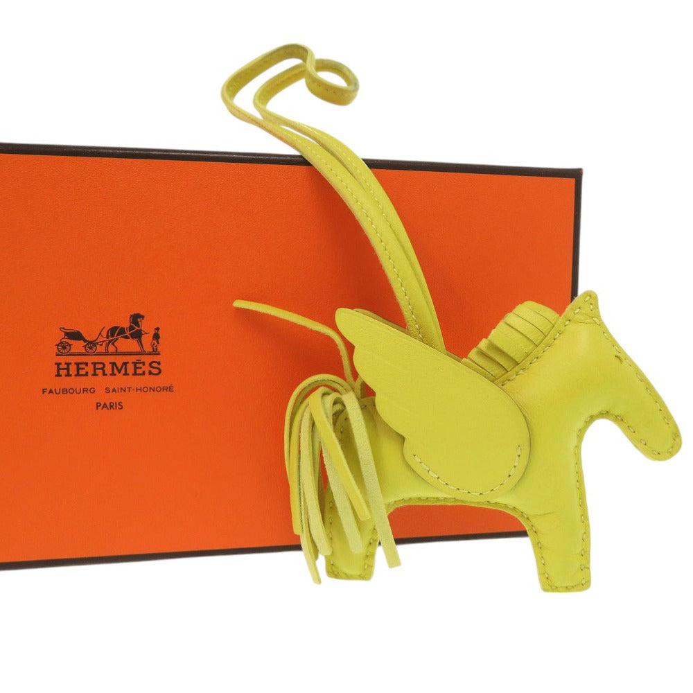 美品 エルメス ロデオチャームPM ペガサス バッグチャーム キーホルダー ソーライム アニューミロ B刻印 0854【中古】HERMES