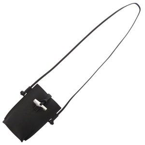 未使用 ロンシャン ル ロゾ スマートフォンケース レザー ブラック ショルダーバッグ 黒 0878【中古】Longchamp