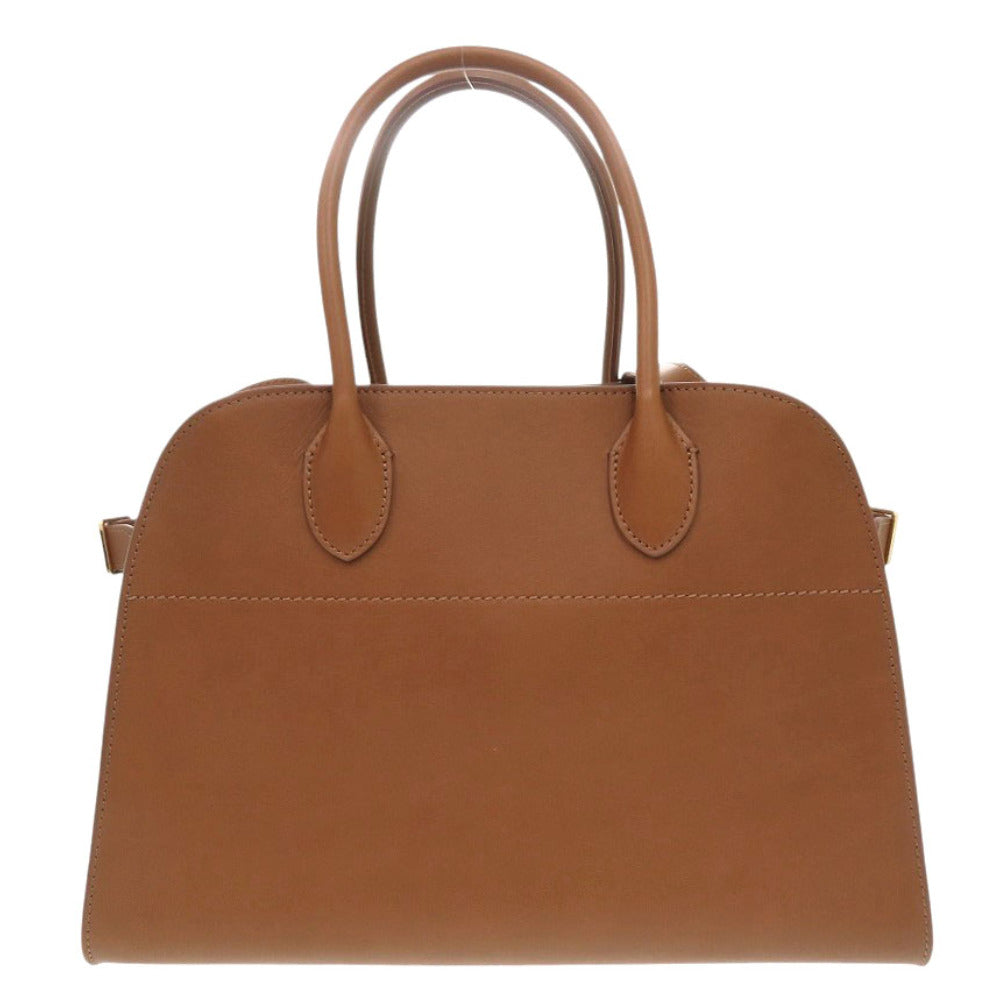 美品 ザ ロウ ソフト マルゴー 12 W1586L72CUSHG レザー ハンドバッグ ブラウン 0880【中古】THE ROW