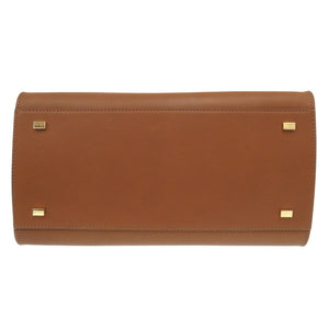 美品 ザ ロウ ソフト マルゴー 12 W1586L72CUSHG レザー ハンドバッグ ブラウン 0880【中古】THE ROW