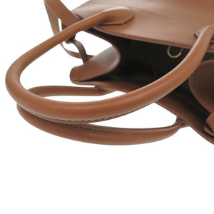 美品 ザ ロウ ソフト マルゴー 12 W1586L72CUSHG レザー ハンドバッグ ブラウン 0880【中古】THE ROW