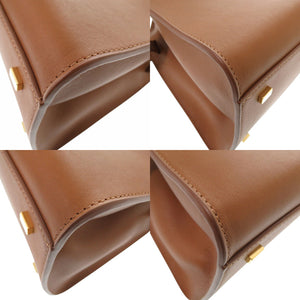 美品 ザ ロウ ソフト マルゴー 12 W1586L72CUSHG レザー ハンドバッグ ブラウン 0880【中古】THE ROW