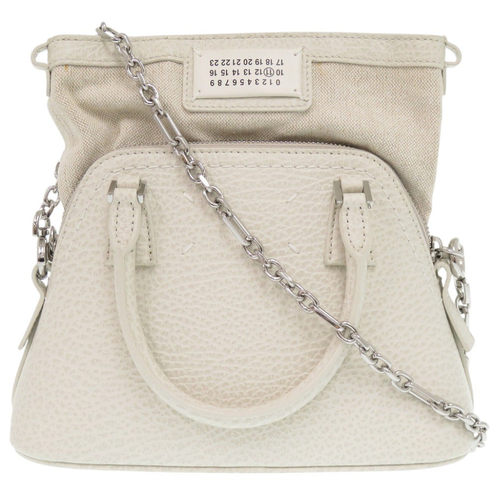 新品同様 メゾン マルジェラ 5AC マイクロ S56WG0081 レザー グレージュ 2WAY ショルダーバッグ 0899【中古】Maison Margiela