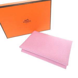 新品同様 エルメス カルヴィ デュオ エプソン モーヴシルベストル U刻印 コインケース ピンク 0902【中古】HERMES