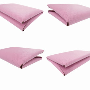 新品同様 エルメス カルヴィ デュオ エプソン モーヴシルベストル U刻印 コインケース ピンク 0902【中古】HERMES