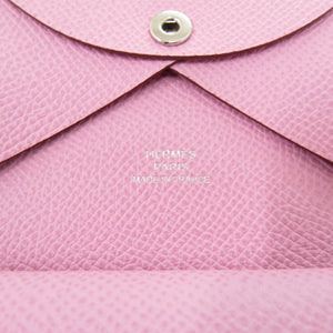 新品同様 エルメス カルヴィ デュオ エプソン モーヴシルベストル U刻印 コインケース ピンク 0902【中古】HERMES
