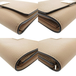 新品同様 ロエベ アナグラム パーティカル ウォレット スモール ぺブルグレインカーフ C821S33X01 サンド 三つ折り財布 0958【中古】LOEWE