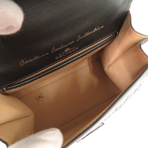 新品同様 デルボー サンルイ ブリヨン マイクロ アイロン シールド スタッズ パテントレザー アンティークブラック 2WAY ショルダーバッグ 0990【中古】DELVAUX