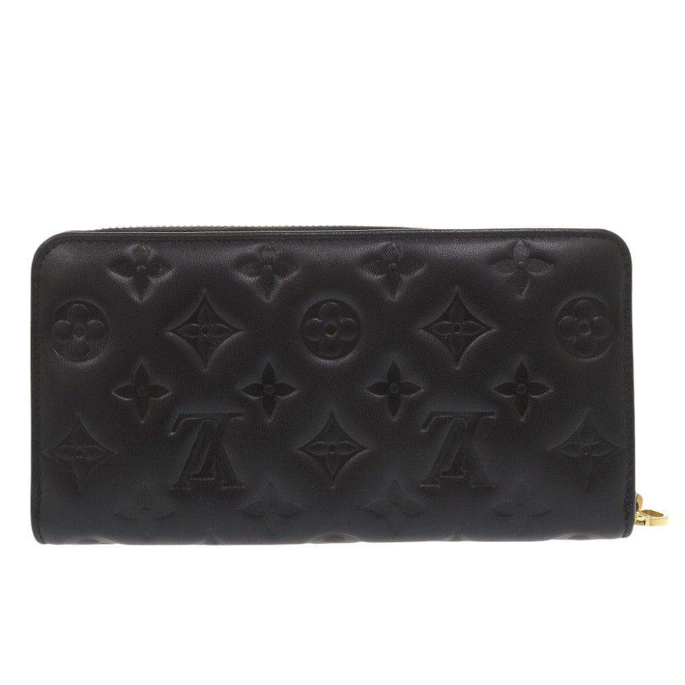 新品同様 ルイ ヴィトン モノグラム エンボス ジッピーウォレット M81510 ICチップ ラムレザー ノワール ラウンドファスナー 長財布 LV 0997【中古】LOUIS VUITTON