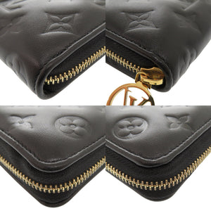 新品同様 ルイ ヴィトン モノグラム エンボス ジッピーウォレット M81510 ICチップ ラムレザー ノワール ラウンドファスナー 長財布 LV 0997【中古】LOUIS VUITTON