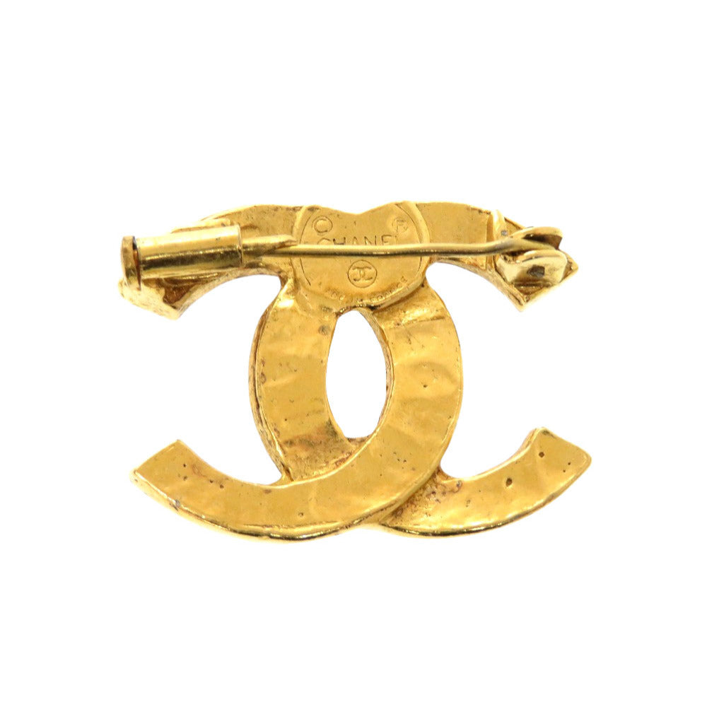 美品 シャネル ココマーク ヴィンテージ ストーン ゴールド ブローチ アクセサリー 0999 【中古】 CHANEL