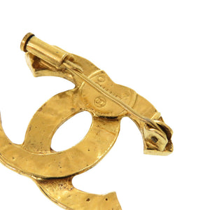 美品 シャネル ココマーク ヴィンテージ ストーン ゴールド ブローチ アクセサリー 0999 【中古】 CHANEL