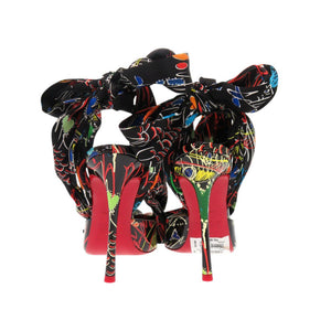 未使用 クリスチャンルブタン サイズ37 パテントレザー/シルク ブラック パンプス 黒 1001【中古】Christian Louboutin