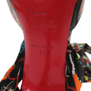 未使用 クリスチャンルブタン サイズ37 パテントレザー/シルク ブラック パンプス 黒 1001【中古】Christian Louboutin