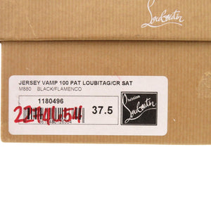 未使用 クリスチャンルブタン サイズ37.5 パテントレザー/シルク ブラック パンプス マルチカラー 1002【中古】Christian Louboutin