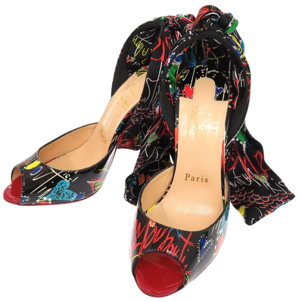 未使用品 クリスチャンルブタン パテントレザー シルク サイズ36 1/2 マルチカラー パンプス 1003【中古】Christian Louboutin