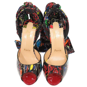 未使用品 クリスチャンルブタン パテントレザー シルク サイズ36 1/2 マルチカラー パンプス 1003【中古】Christian Louboutin