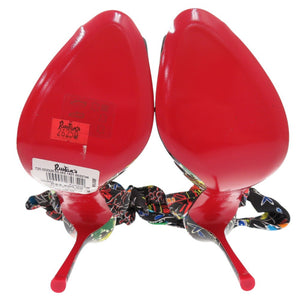 未使用品 クリスチャンルブタン パテントレザー シルク サイズ36 1/2 マルチカラー パンプス 1003【中古】Christian Louboutin