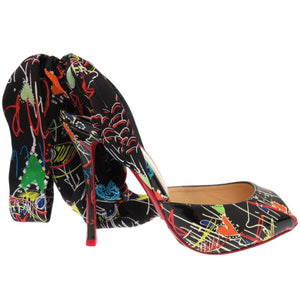 未使用品 クリスチャンルブタン パテントレザー シルク サイズ36 1/2 マルチカラー パンプス 1003【中古】Christian Louboutin